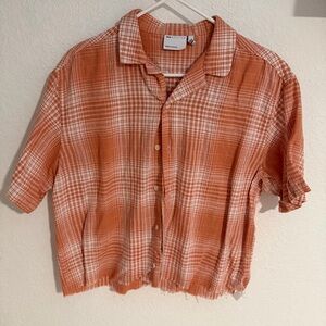 ASOS Men's Casual Orange Checkered Shirt